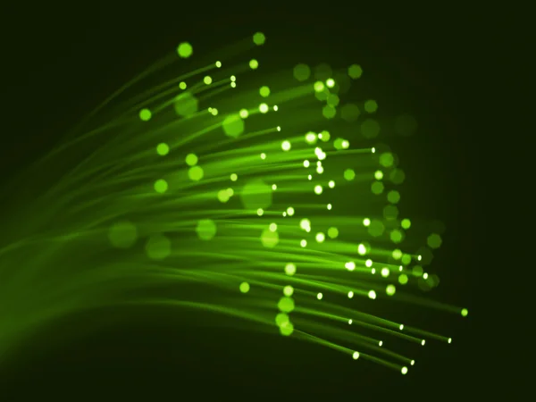 Gröna optiska fibrer — Stockfoto