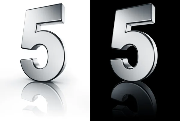 The number 5 on white and black floor — Stock Photo, Image