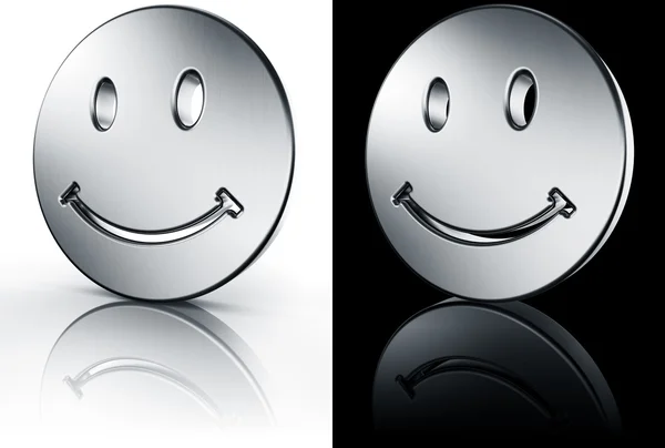 Smiley-Gesicht auf weißem und schwarzem Boden — Stockfoto