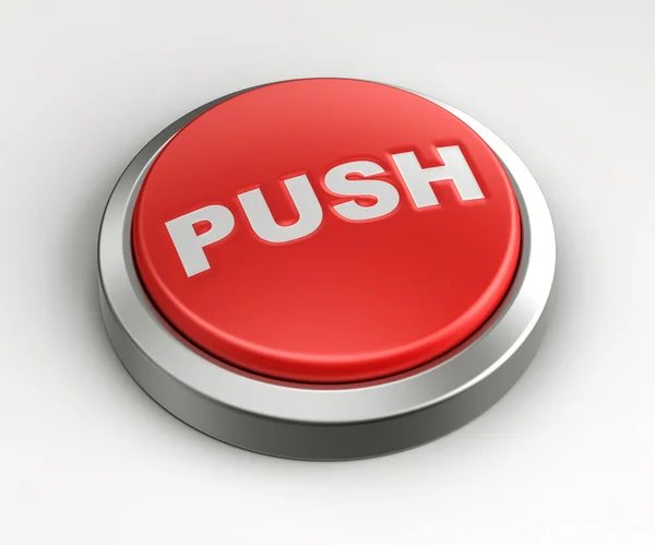 Kırmızı düğmeye - push — Stok fotoğraf