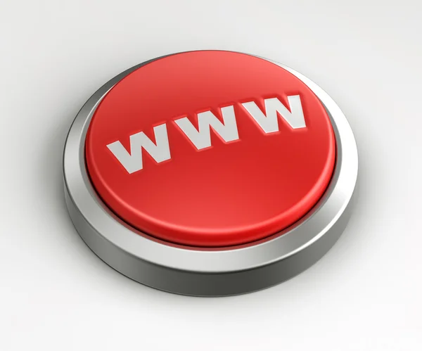 Красная кнопка - WWW — стоковое фото