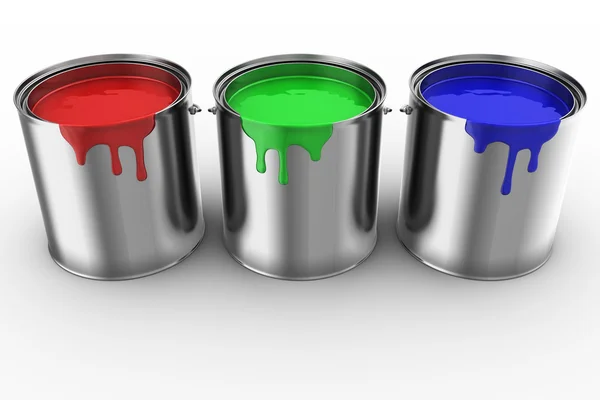 Stock image 3 paint cans