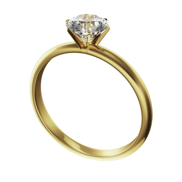 Δαχτυλίδι χρυσό διαμάντι — Φωτογραφία Αρχείου