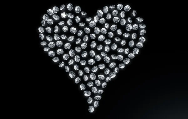 Diamant in hart vorm — Stockfoto