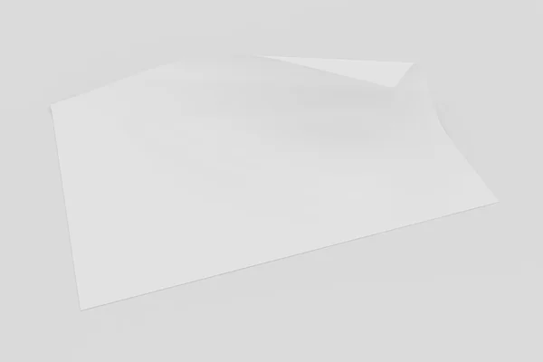Leeres Papier mit Seitenrollen auf weißem Hintergrund — Stockfoto