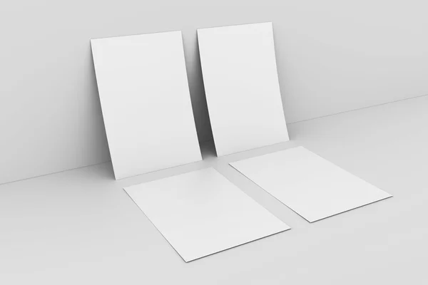 Czysty papier againstwhite ścianie — Zdjęcie stockowe