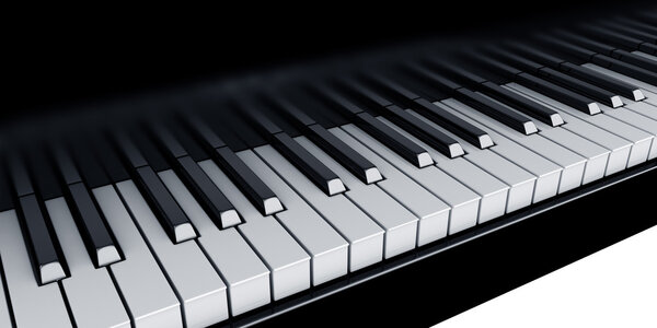 3d rendering of piano keys