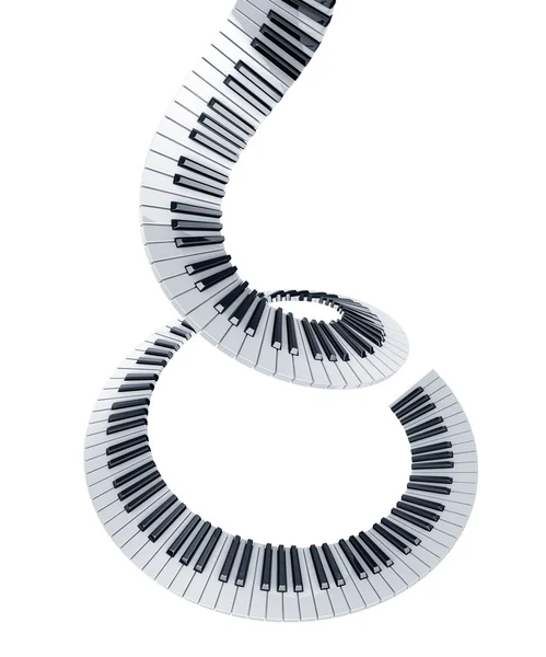 螺旋钢琴键 — 图库照片