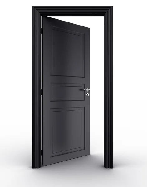 Schwarze Tür offen — Stockfoto
