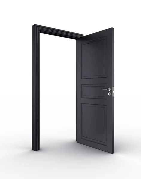 Open black door — Stock Photo, Image
