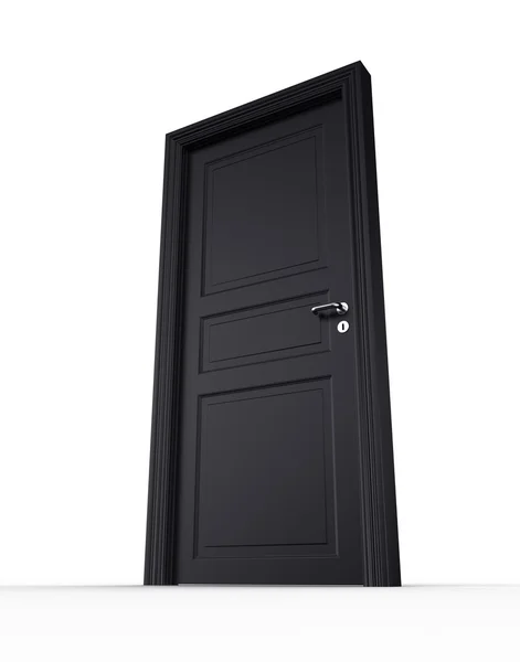 Закрытая чёрная дверь — стоковое фото