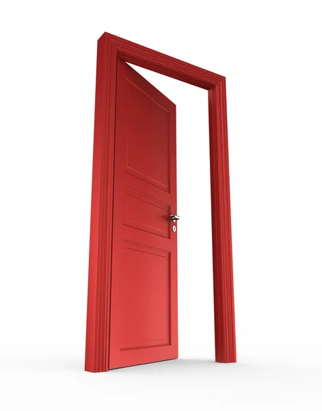 Відкриті червоні двері — стокове фото