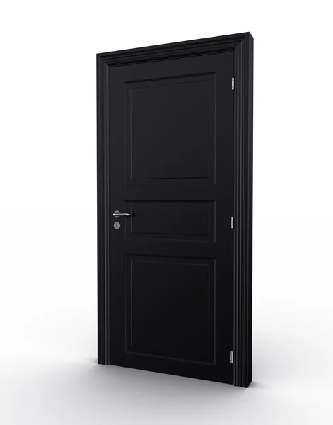 Closed black door — Stock Photo, Image