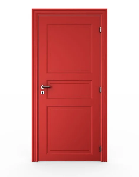 Closed red door — Stockfoto