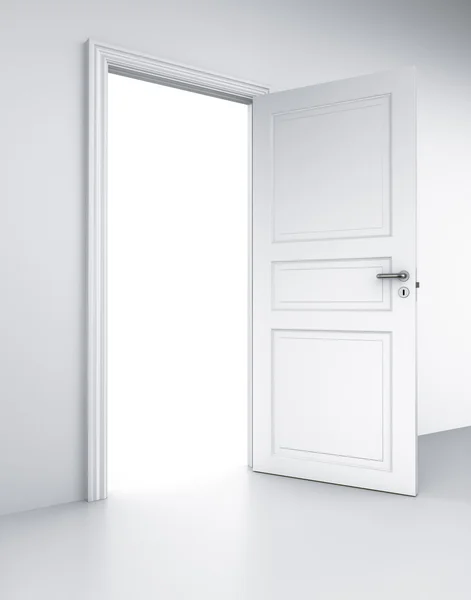 Tür im weißen Raum — Stockfoto