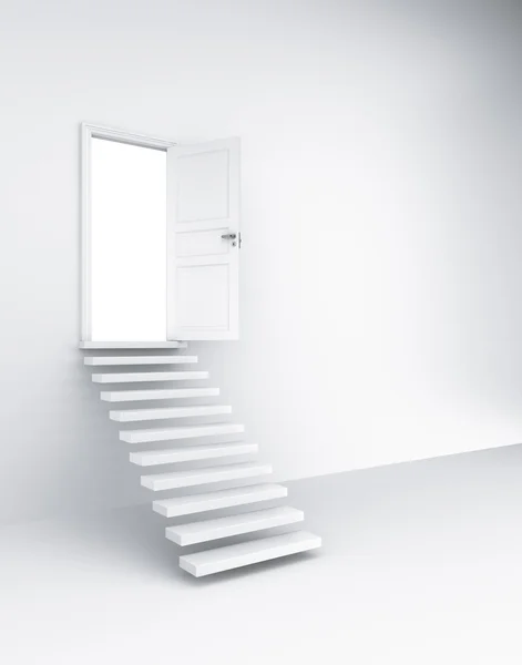 Trappen en open deur — Stockfoto
