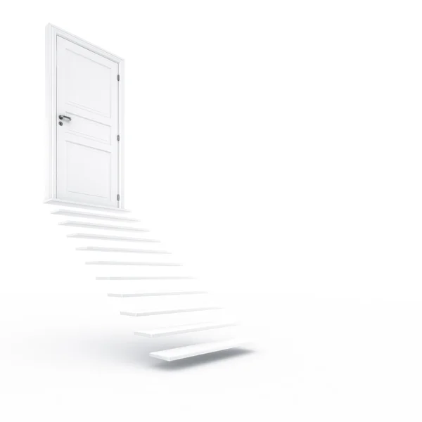 Stairs and closed door — Stock Photo, Image