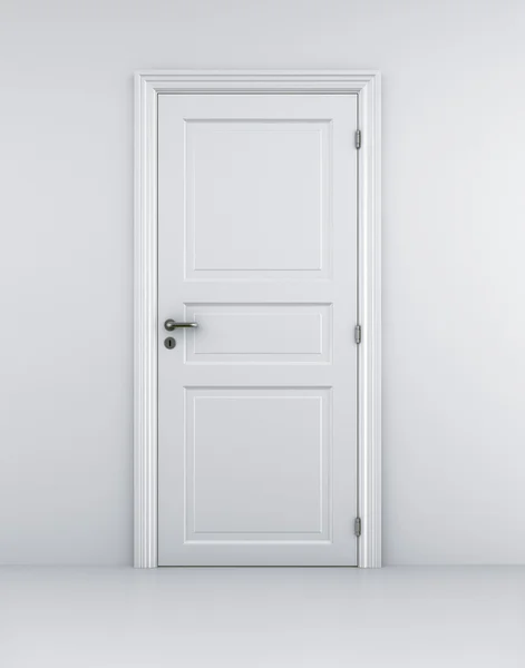 Дверь в белой комнате — стоковое фото