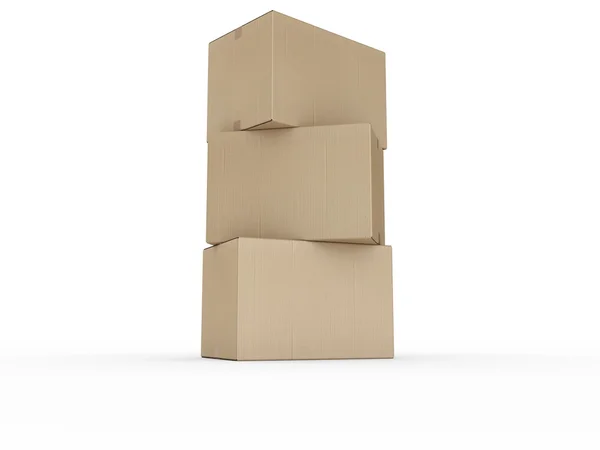 Boîtes en carton empilées — Photo