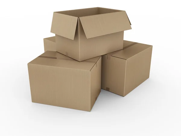 Cajas de cartón apiladas — Foto de Stock
