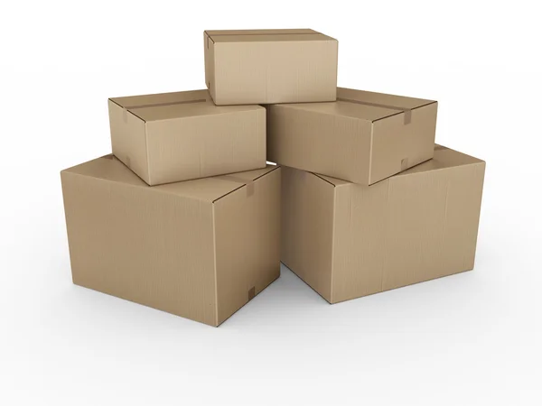 Karton dobozok halmozott — Stock Fotó
