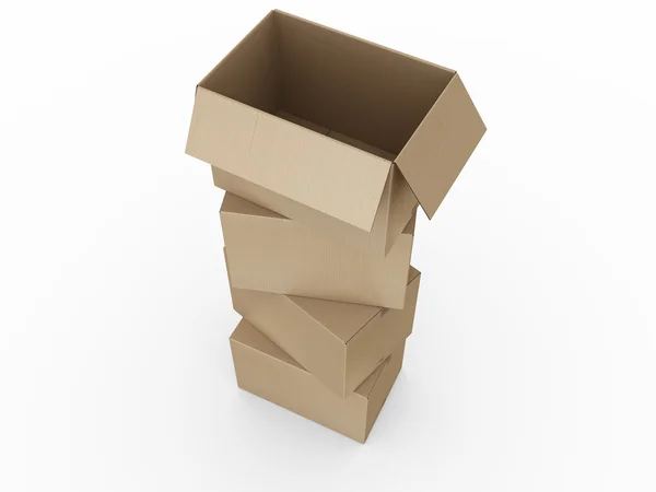 Cardboard boxes stacked — Stock Photo, Image