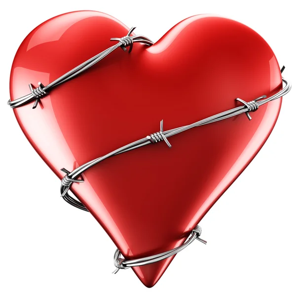 Καρδιά με συρματοπλέγματα — Φωτογραφία Αρχείου