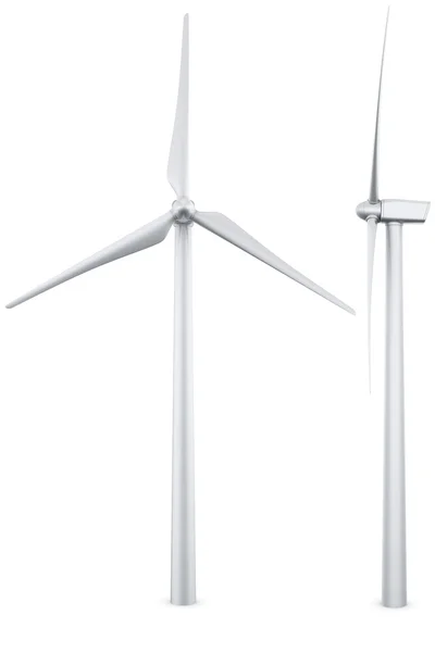 Изолированная ветряная турбина — стоковое фото