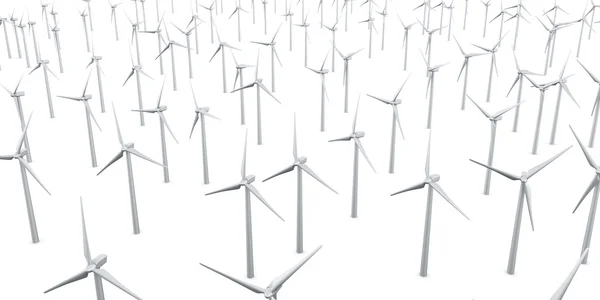 Turbiny wiatrowe na białym tle — Zdjęcie stockowe