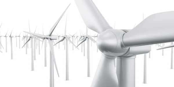 Изолированные ветряные турбины — стоковое фото