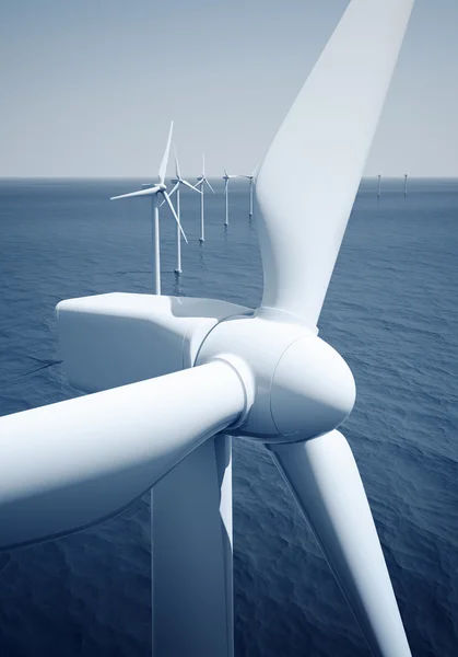 Windturbines on the ocean — Stock Photo, Image