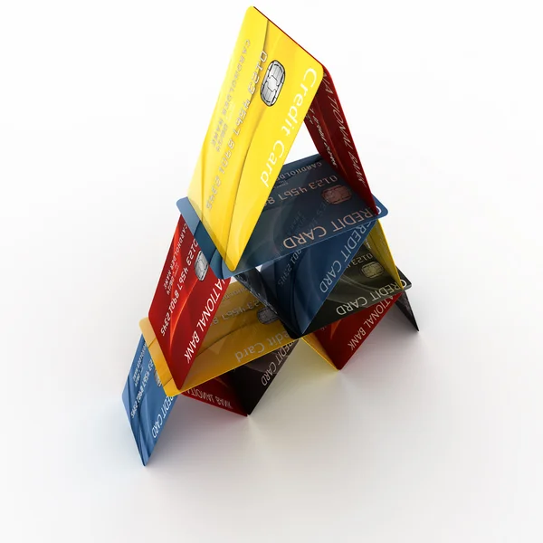 Пирамида кредитных карт — стоковое фото