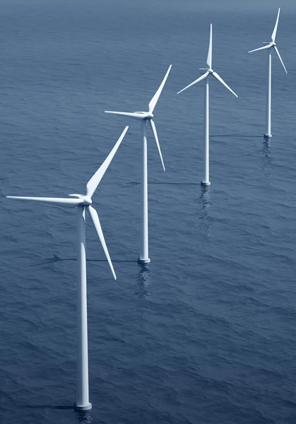 Windturbines na Oceanie — Zdjęcie stockowe