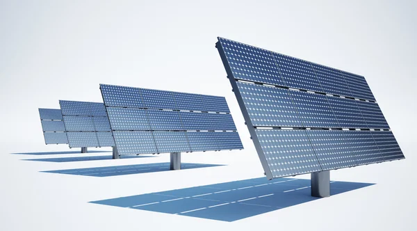 白い背景の太陽電池パネル — ストック写真