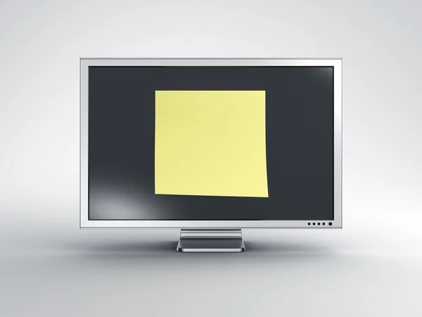 Monitor s nadrozměrných lepicí Poznámka — Stock fotografie