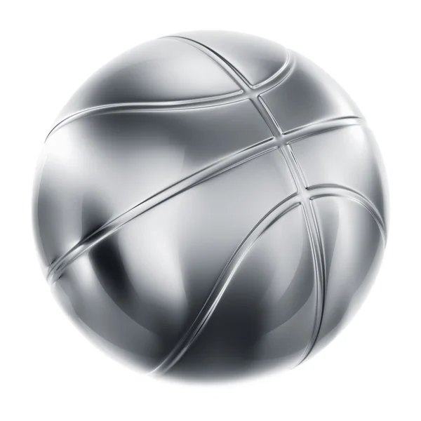 Basketbal in zilver — Stockfoto