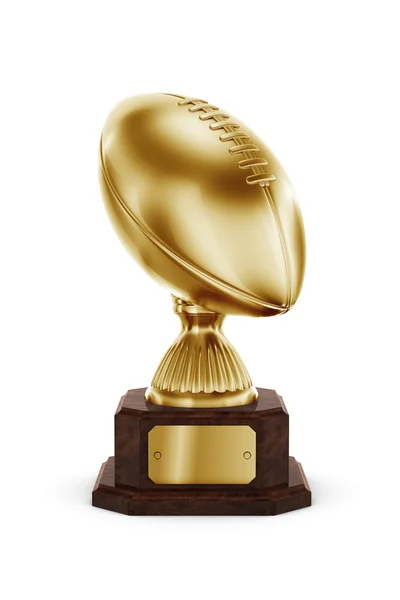 Gold American football trophy — Stock Photo, Image