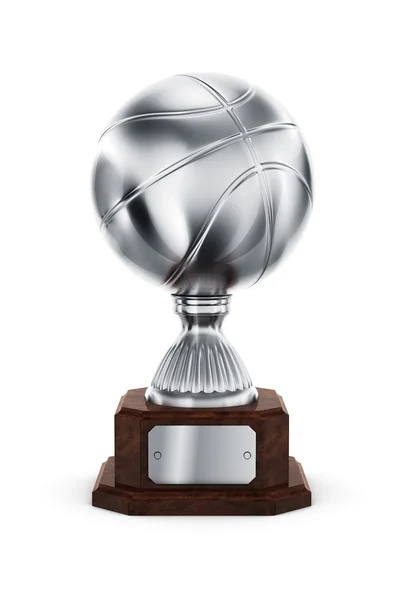 Silver basketball trophy — Stock Photo, Image