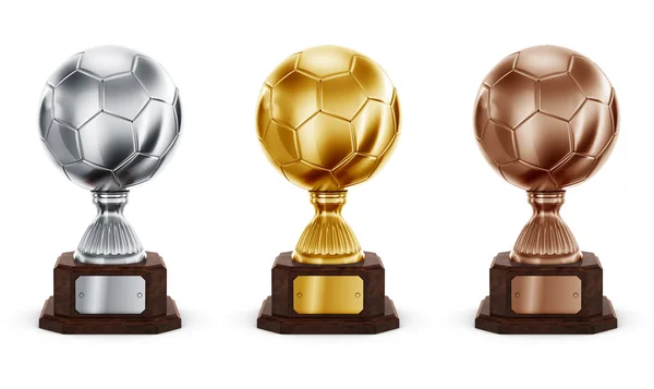 Voetbal trophys — Stockfoto