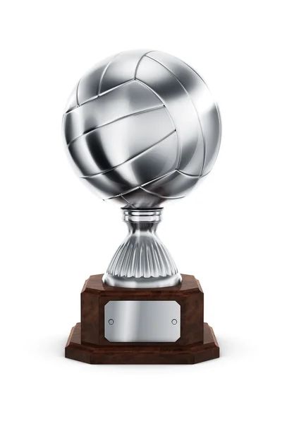 Stříbrný volejbal trophy — Stock fotografie