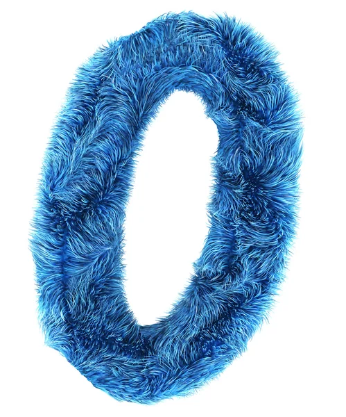 0 in blue fur — Stock Photo, Image