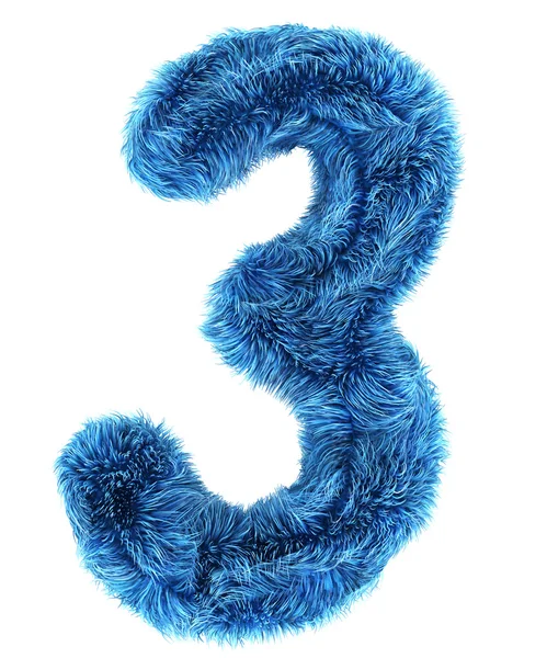 3 in blue fur — Stock Photo, Image