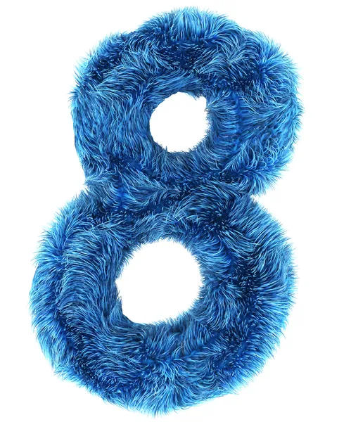 8 in blauem Fell — Stockfoto