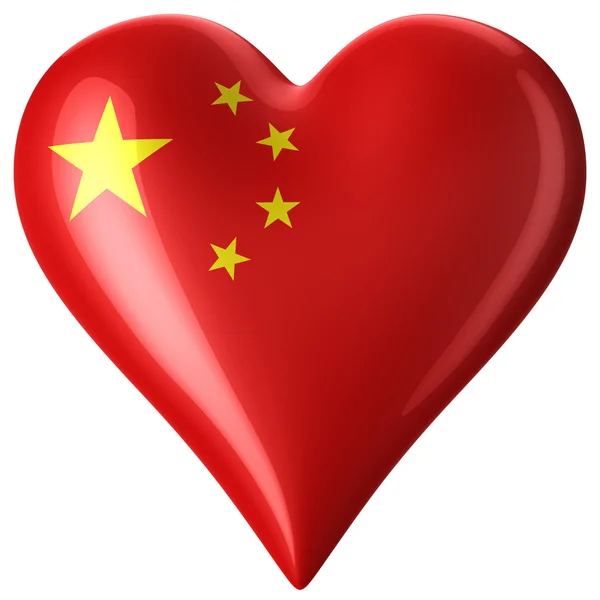 Coração com bandeira chinesa — Fotografia de Stock