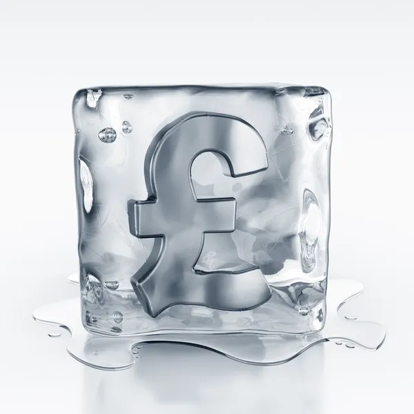 Icecube com símbolo de libra dentro — Fotografia de Stock