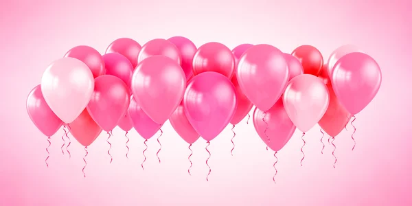 Růžový nafukovacích balónků — Stock fotografie