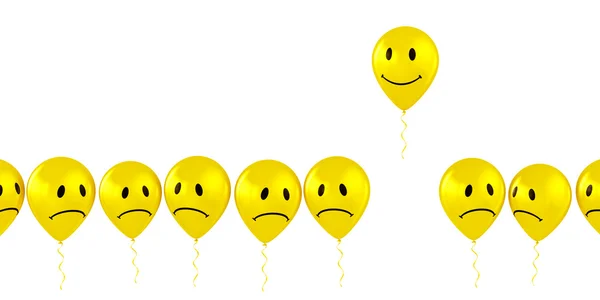 Glücklicher und trauriger Smiley-Ballon — Stockfoto