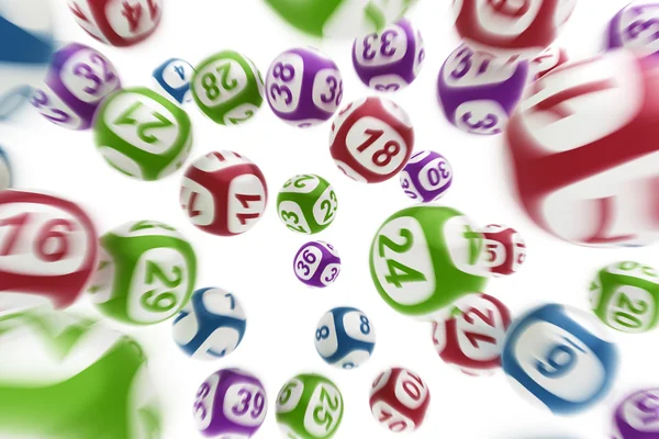 Voando bolas de loteria — Fotografia de Stock