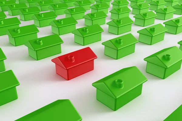 Red house among green — Stock Photo, Image