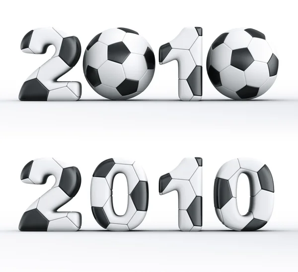 2010 with football patches — Stock Photo, Image